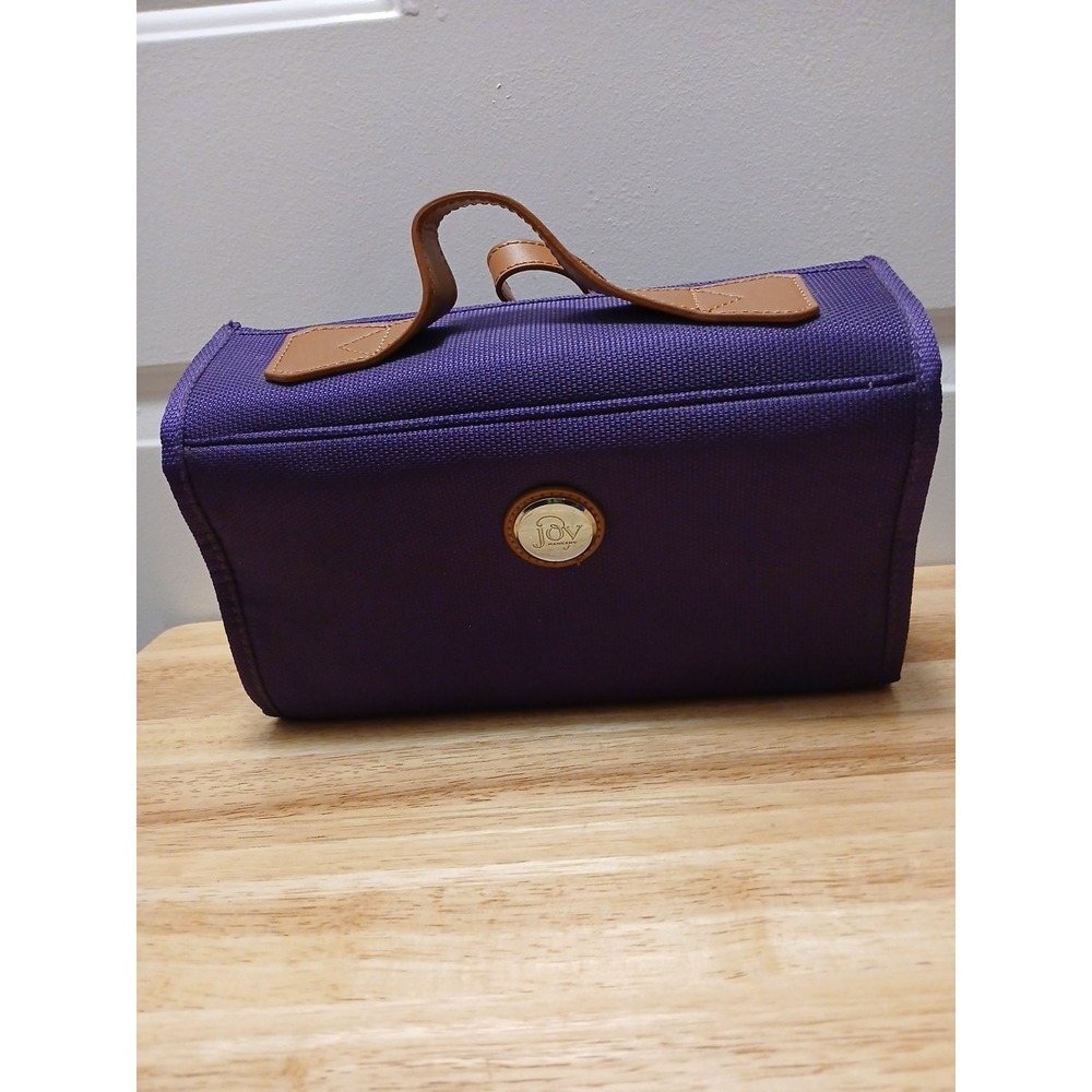 Joy Mangano Toiletry Make Up Bag Purple The Better Beauty Case Roll Up - Picture 2 of 8
